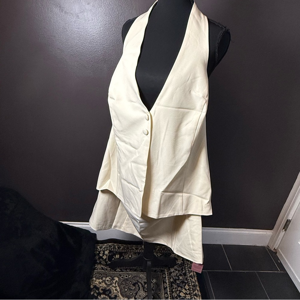 PrettyLittleThing Butter Yellow Waistcoat Mini Dress Plus Size 16 NWT